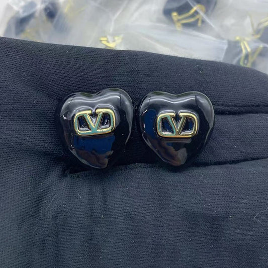 Vlogo Heart Gold Earrings