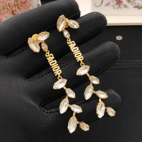 CD Tribales Tree Crystal Long Earrings