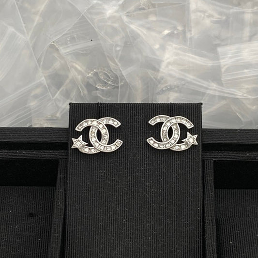 CC Star Diamond White Gold Earrings