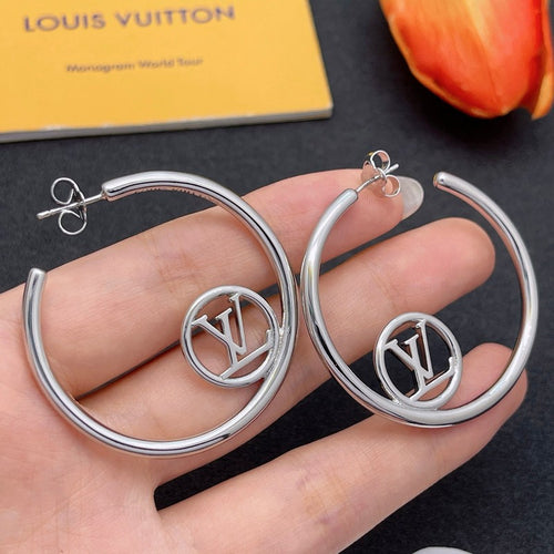 Louis Louise Hoop White Gold Earrings