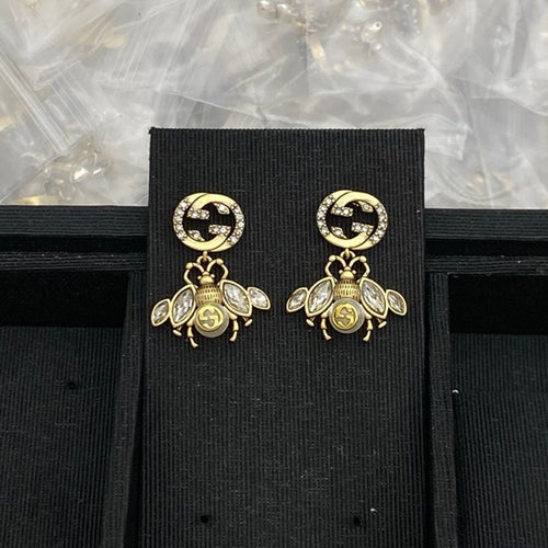 GG Bee Drop Diamond Earrings