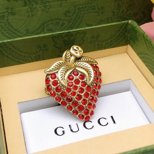 GG Strawberry Crystal Brooch