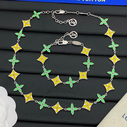 Louis Yellow & Green Blossom Necklace