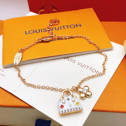 Louis White Bag Gold Bracelet