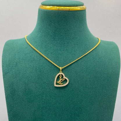 Louis Diamond Heart Gold Necklace