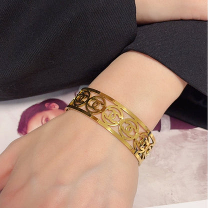 CC Wide Gold Bracelet