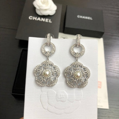 CC Camellia Diamond Pendant Earrings