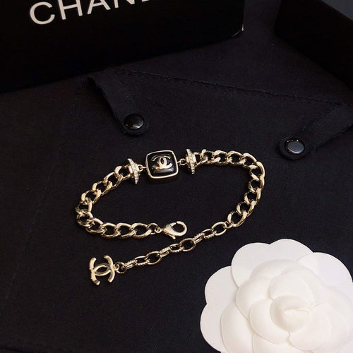 CC Black Logo Gold Chain Bracelet
