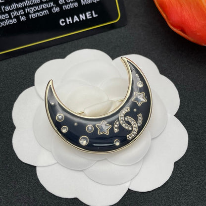 CC Moon Gold Brooch