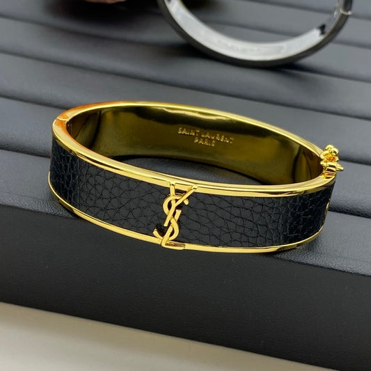 Saint Leather Gold Bracelet