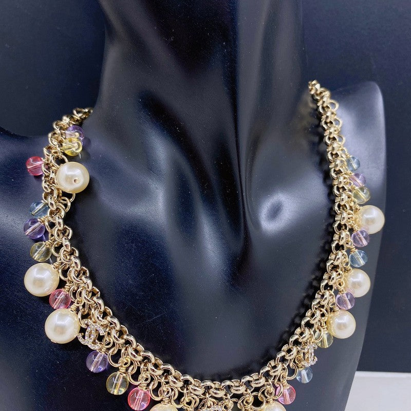 CC Pink Crystal Chain Links Necklace
