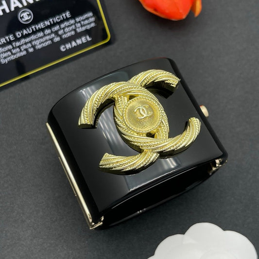 CC Gold Black Resin Bracelet