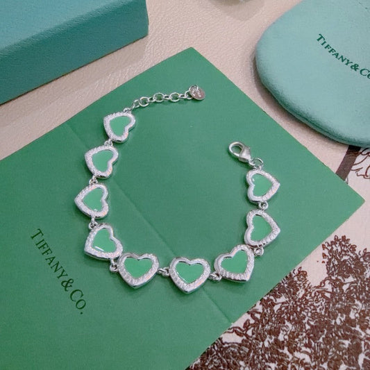 Return to Tiffany Green Heart Tag Bracelet