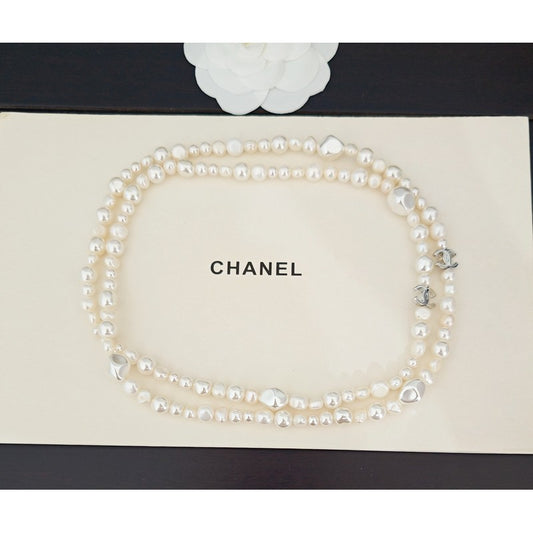 CC Irregular Pearl Long Necklace