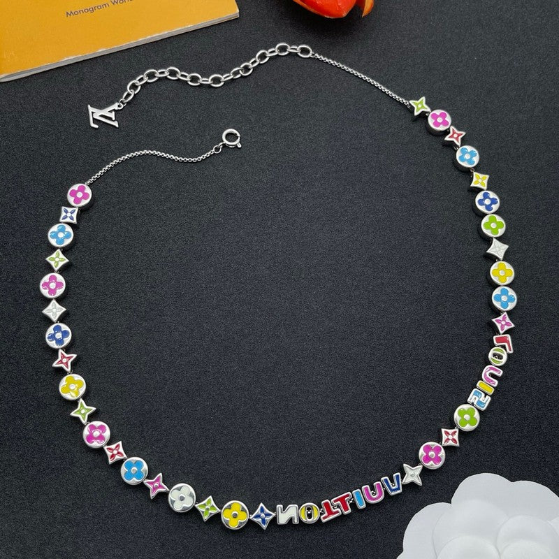Louis Color Script Gold Necklace