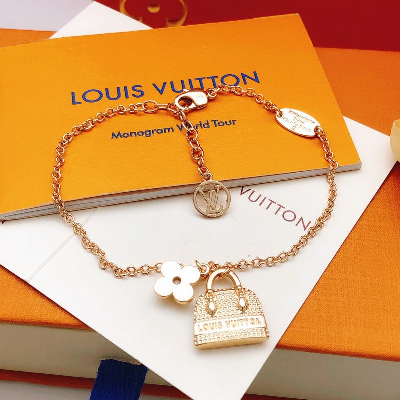 Louis White Bag Gold Bracelet