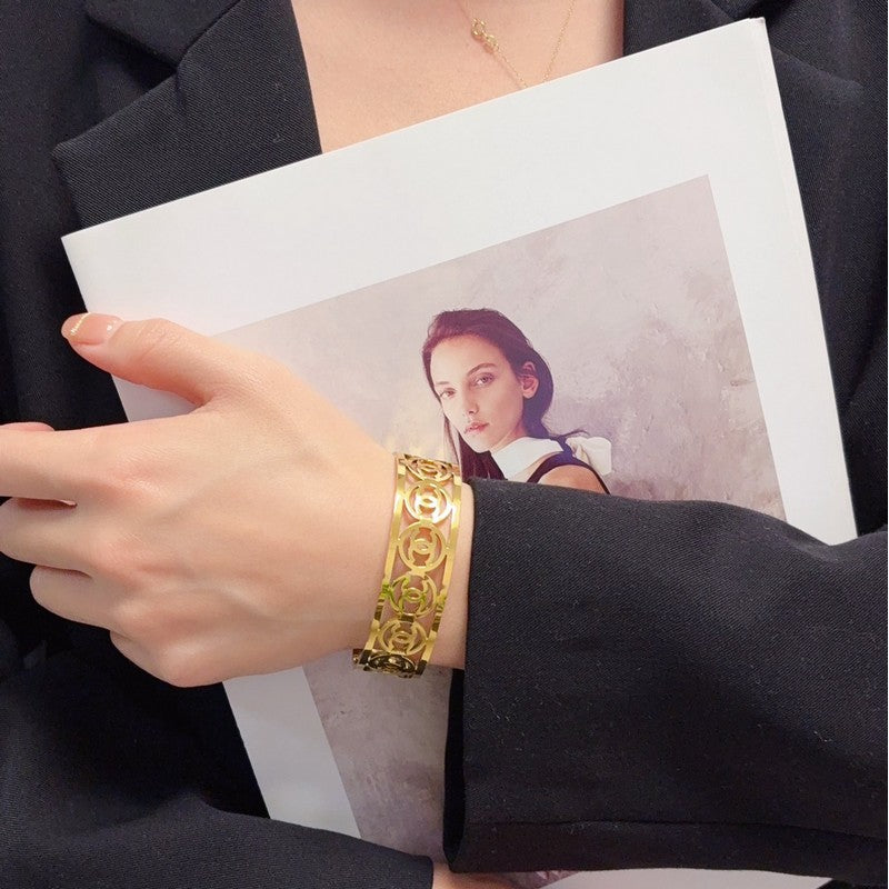 CC Wide Gold Bracelet