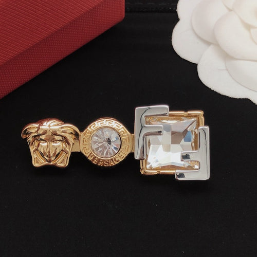 Vers Crystal Gold Brooch
