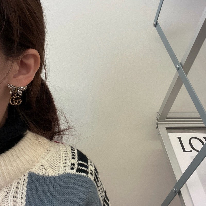 GG Diamond Butterfly Earrings