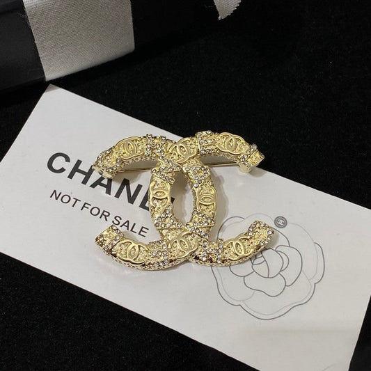 CC Diamond Gold Brooch