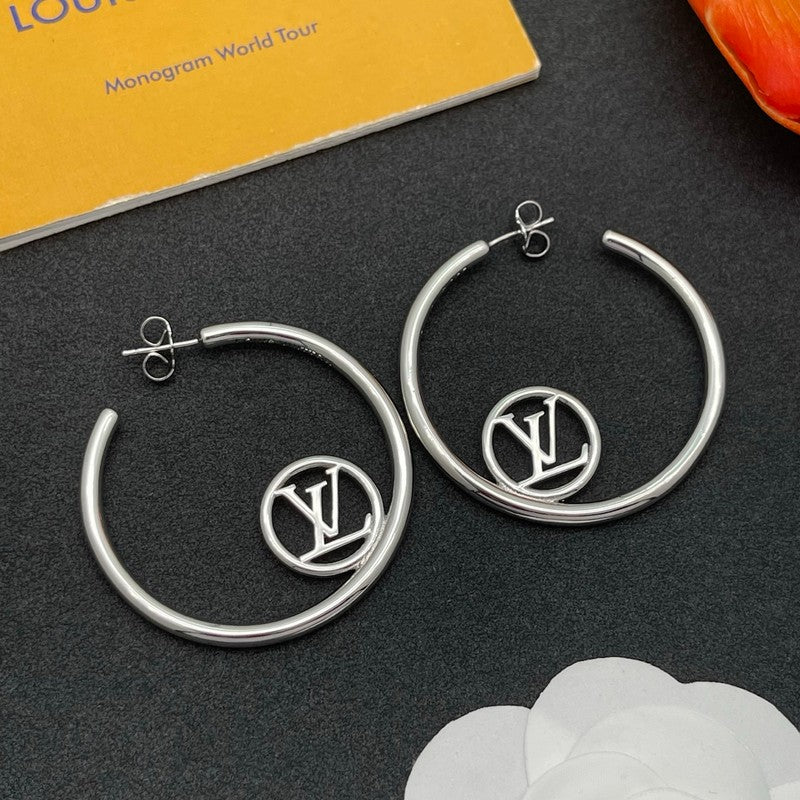 Louis Louise Hoop White Gold Earrings