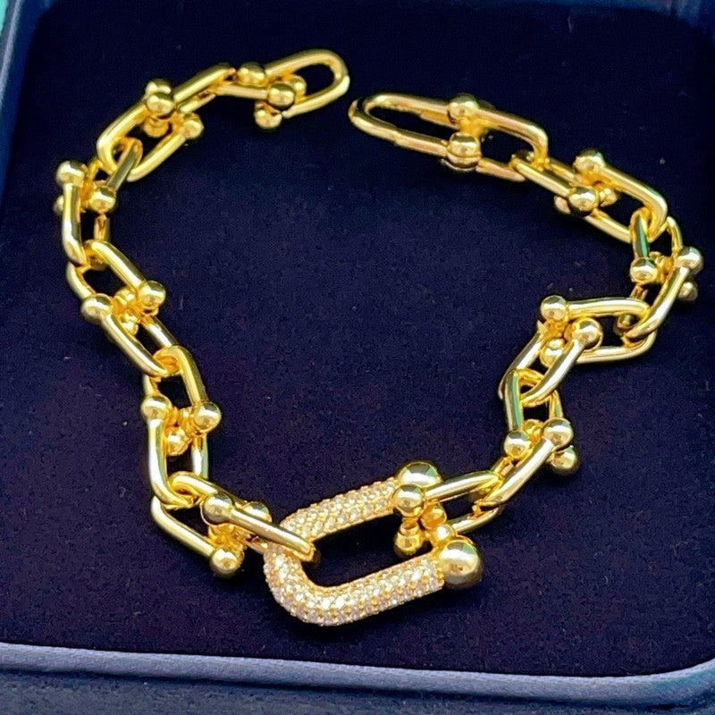 Tiff HardWear Diamond Gold Bracelet