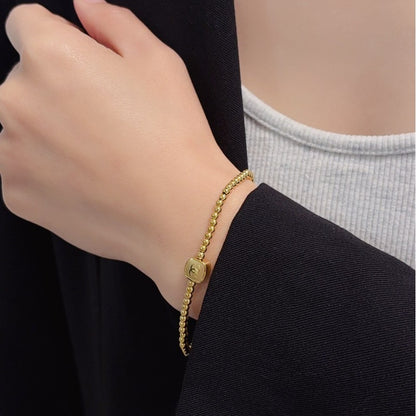 CC Gold Beads Chain Bracelet