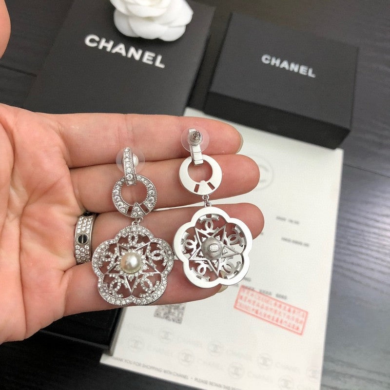 CC Camellia Diamond Pendant Earrings