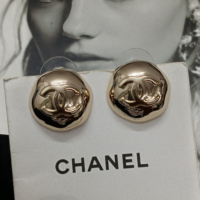 CC Gold Round Earrings