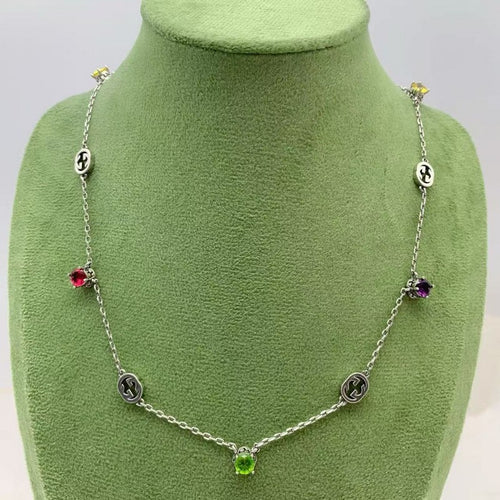 GG Interlocking G Color Crystal  Necklace