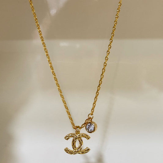 18K CC 26P Diamond Gold Necklace