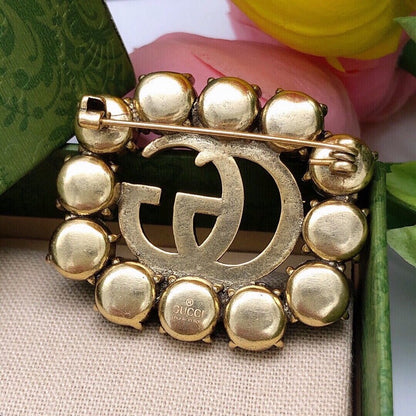 GG Grren Crystal Brooch