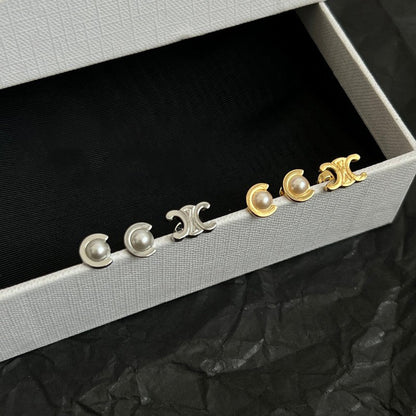 CE Pearl Gold Earrings