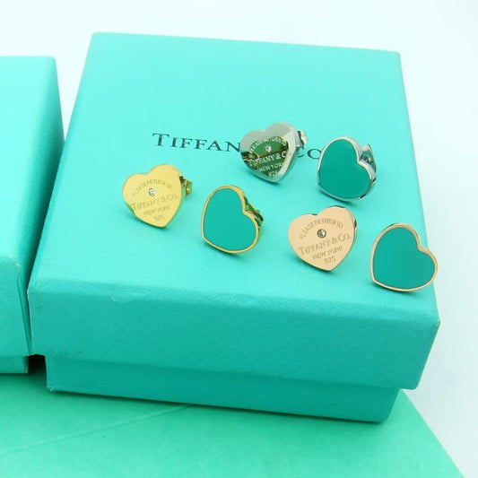 Tiff Blue Heart Earrings