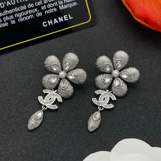 CC Flower Diamond Earrings