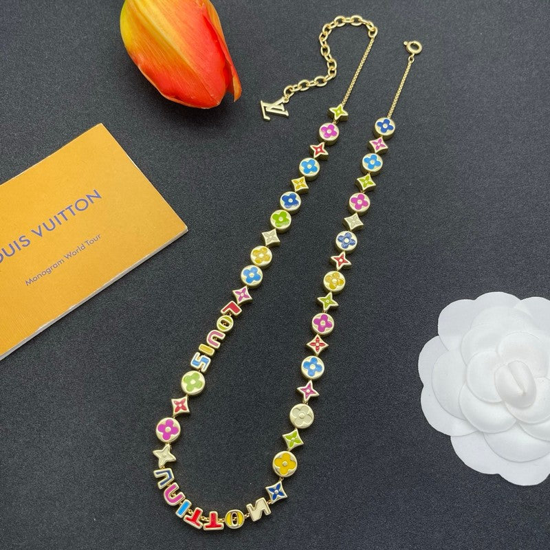 Louis Color Script Gold Necklace
