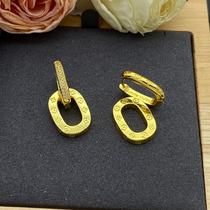 Louis Double Circle Diamond Earrings