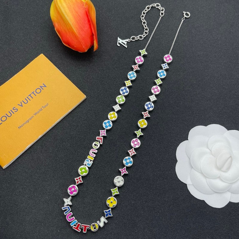 Louis Color Script Gold Necklace