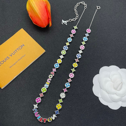 Louis Color Script Gold Necklace
