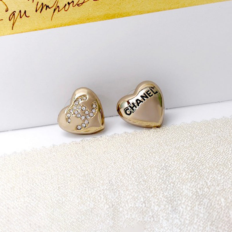 CC Diamond Heart Earrings