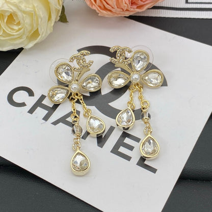 CC Crystal Drop Gold Earrings