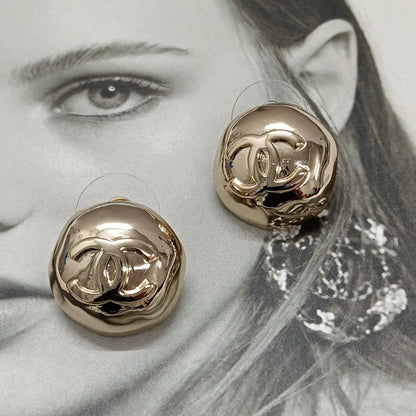 CC Gold Round Earrings