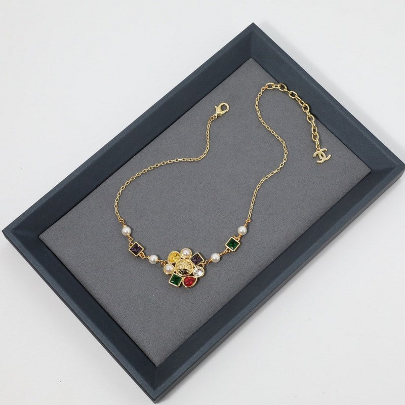 CC Color Crystal Choker Necklace