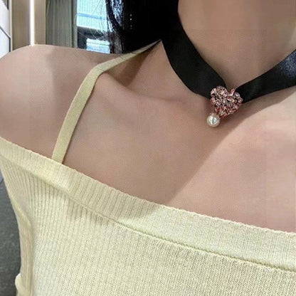 CD 30 Montaigne Red Crystals Choker Necklace