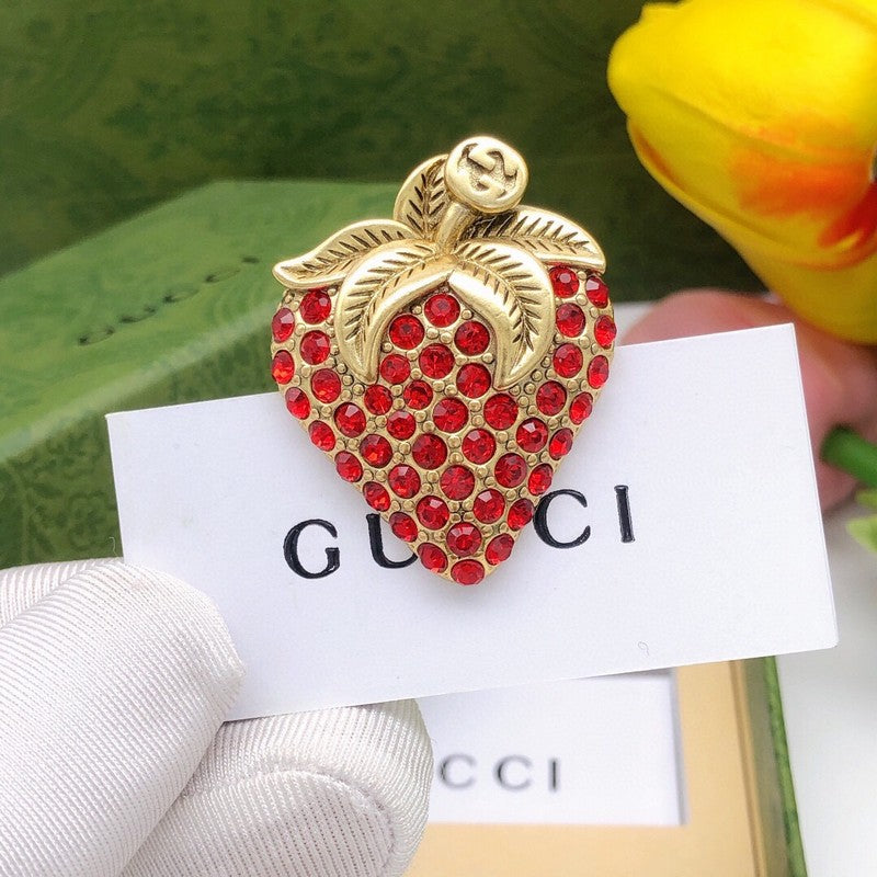 GG Strawberry Crystal Brooch