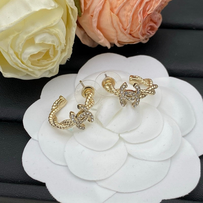 18K CC Coco Diamond Earrings