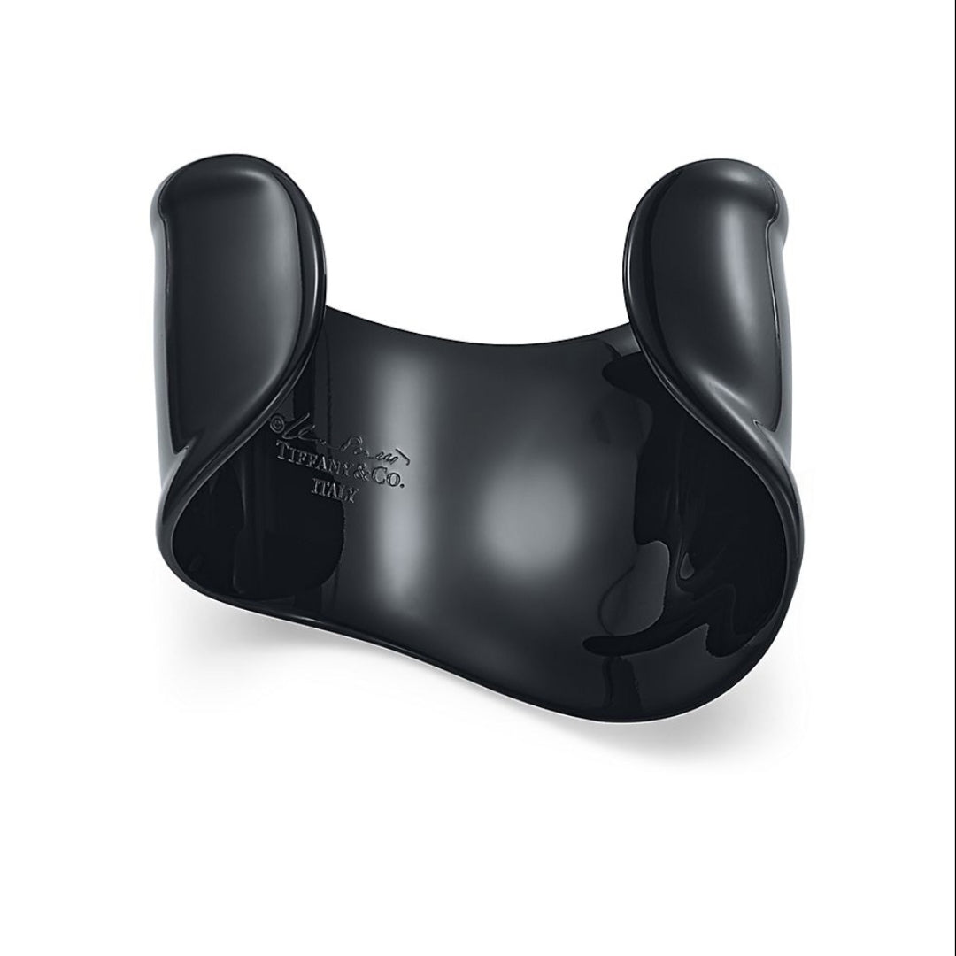 Tiff Elsa Peretti Small Bone Cuff Black Bracelet