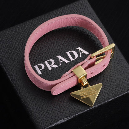 18K Pra Pink Leather Bracelet