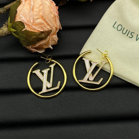 Louis Louise Hoop Pearl Gold Earrings