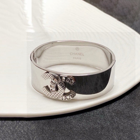 CC White Gold Cuff Bracelet